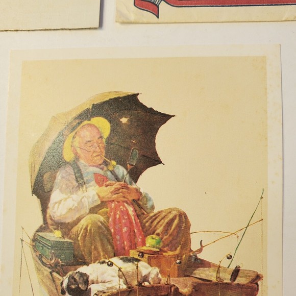 2 Norman Rockwell Lithographs 1972 Golden Days Knuckles Down Orgnl Envelope 5x7 - Picture 6 of 12